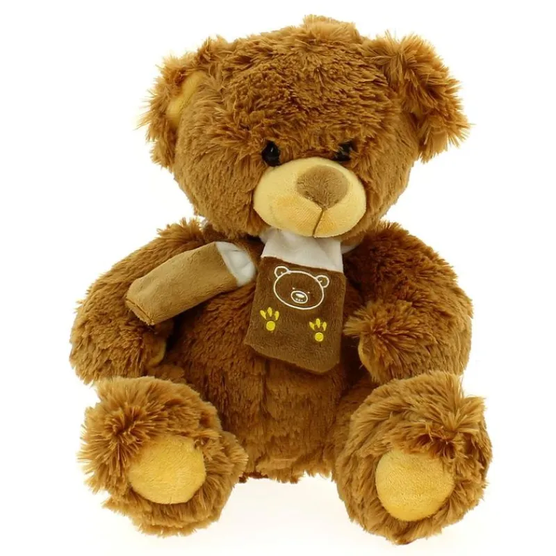 DRIM DISCOUNT Peluche Oso Con Bufanda Marrón Claro 33cm- Primera Infancia Y Preescolar