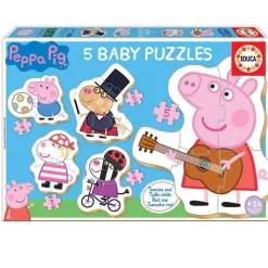EDUCA Peppa Pig 5 Baby Puzzles- Puzzles Y Construcciones