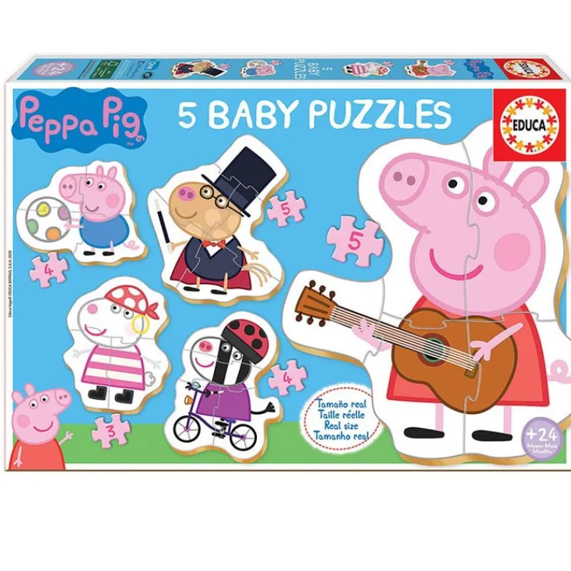EDUCA Peppa Pig 5 Baby Puzzles- Puzzles Y Construcciones