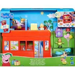 HASBRO Peppa Pig Autobús de Fiestas 2 en 1- Figuras Y Figuras De Acción