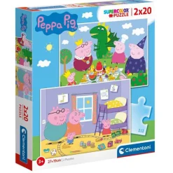 CLEMENTONI Puzzles Y Construcciones|Peppa Pig Puzzle 2x20 Piezas