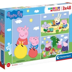 CLEMENTONI Puzzles Y Construcciones|Peppa Pig Puzzles 3x48 Piezas