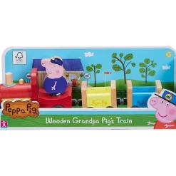 BANDAI Peppa Pig Tren de Madera del Abuelo Pig- Juegos De Madera|Primera Infancia Y Preescolar