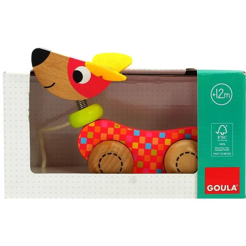 GOULA Perrito Arrastre Madera- Juegos De Madera|Primera Infancia Y Preescolar