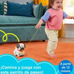 FISHER PRICE Pet Pals Pasea al Perrito Pug Juguete Arrastre- Primera Infancia Y Preescolar
