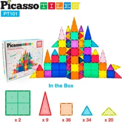 CEFA Puzzles Y Construcciones|Picasso Tiles Bloques Magnéticos 101 Piezas