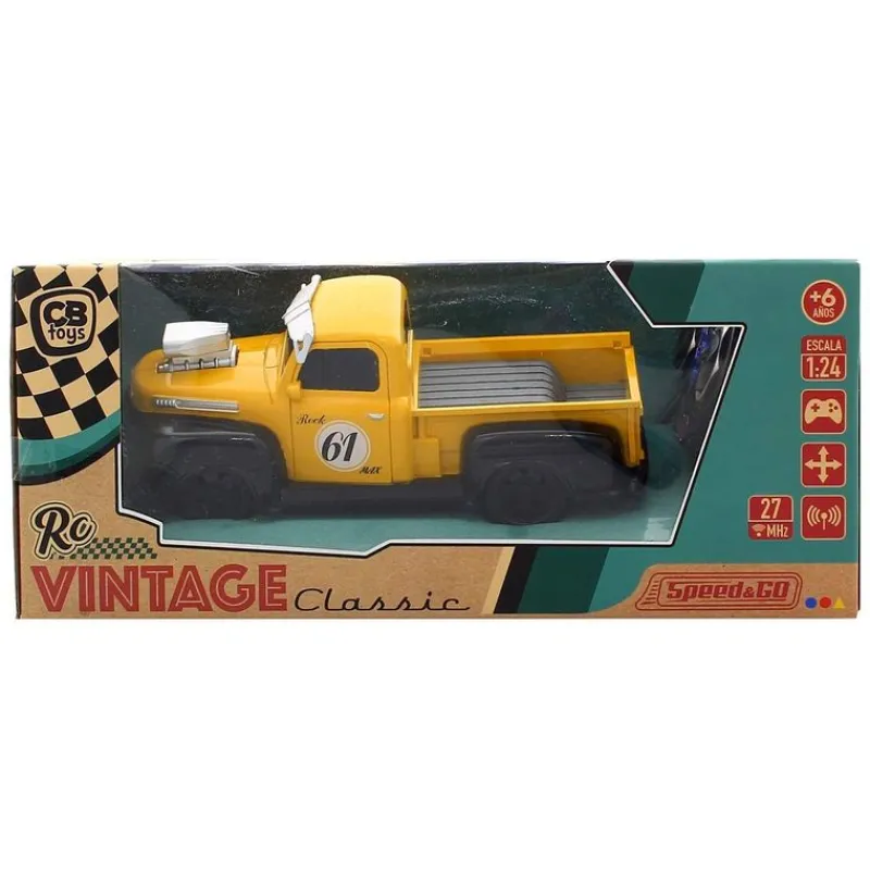 SELECCION DRIM Pick-Up American Vintage Amarilla R/C Escala 1.24- Coches Radio Control (R/C)