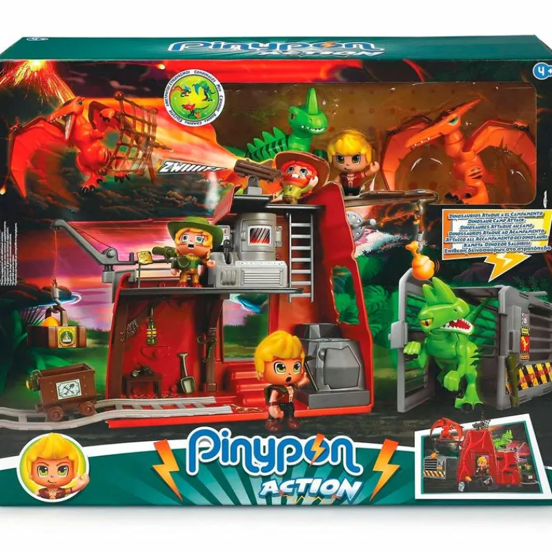 FAMOSA Pinypon Action Wild Dinos Atacan el Campamento- Figuras Y Figuras De Acción