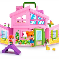 FAMOSA Pinypon Casa Rosa Maletín- Muñecas