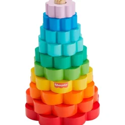 FISHER PRICE Pirámide de Aros Apilable Madera- Juegos De Madera|Primera Infancia Y Preescolar