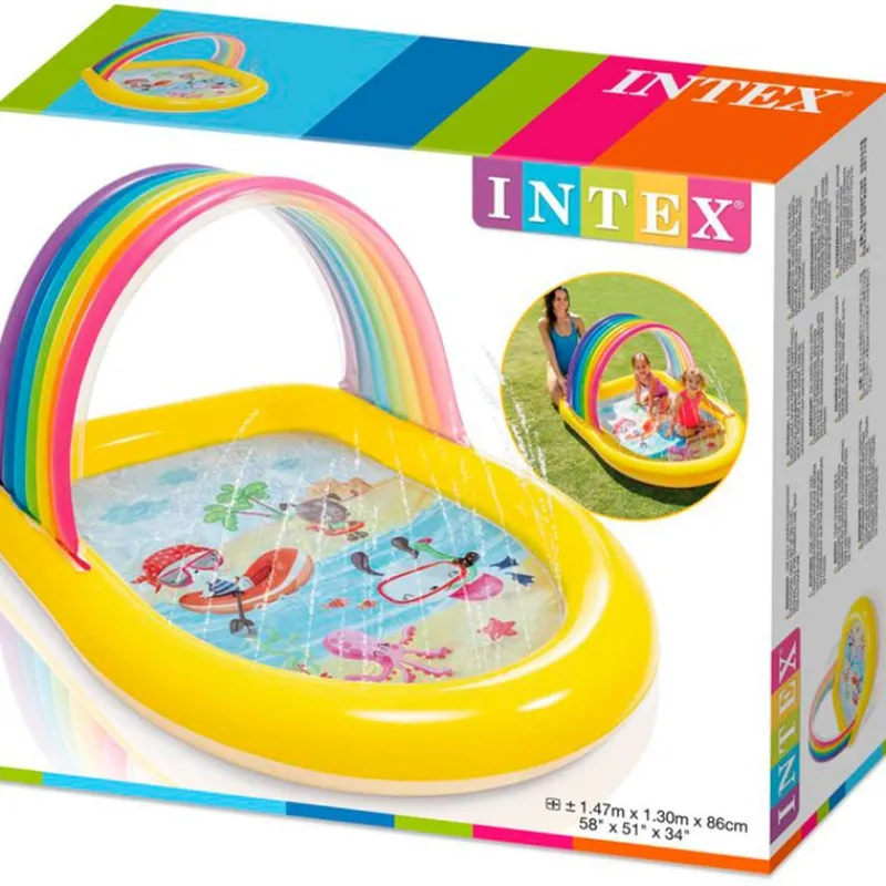 INTEX Aire Libre|Piscina Hinchable Arcoíris 147x130x86 cm