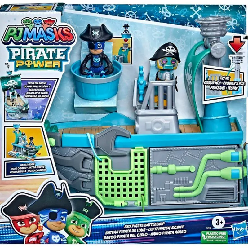 HASBRO PJ Mask Pirate Power Barco Pirata del Cielo- Figuras Y Figuras De Acción