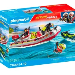 PLAYMOBIL Playmobil|Action Heroes Bote de Bomberos con Moto