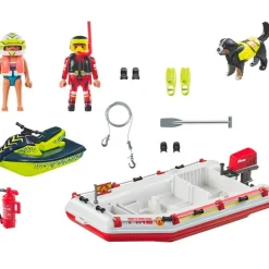 PLAYMOBIL Playmobil|Action Heroes Bote de Bomberos con Moto