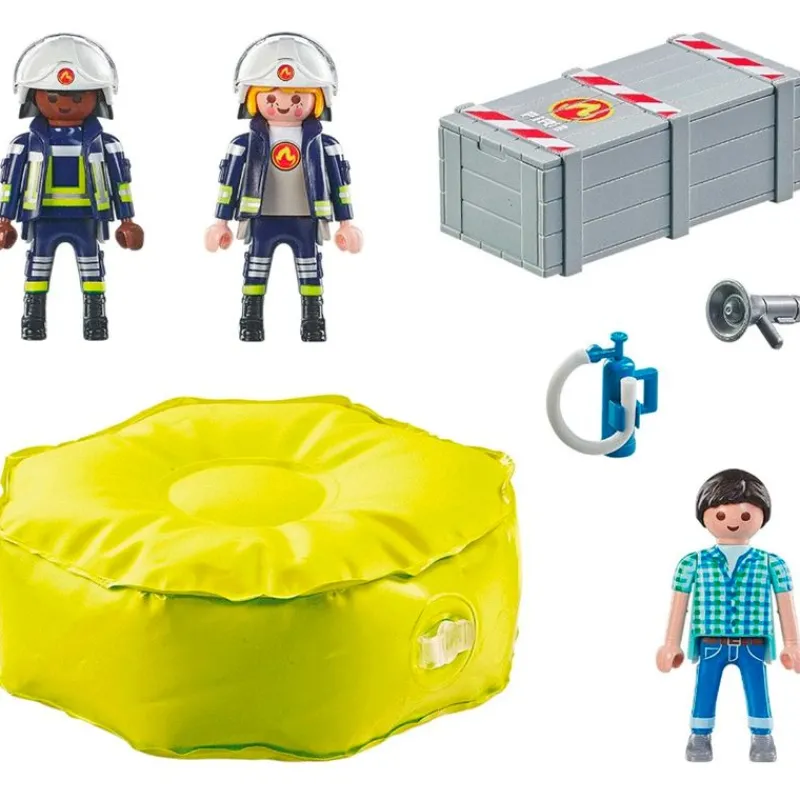 PLAYMOBIL Action Heroes Bomberos con Colchoneta- Playmobil