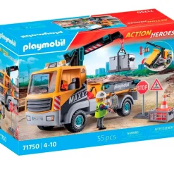 PLAYMOBIL Playmobil|Action Heroes Camión Construcción con Grúa