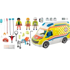 PLAYMOBIL City Life Ambulancia con Luz y Sonido- Playmobil