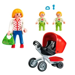 PLAYMOBIL City Life Mamá con Carrito de Gemelos- Playmobil