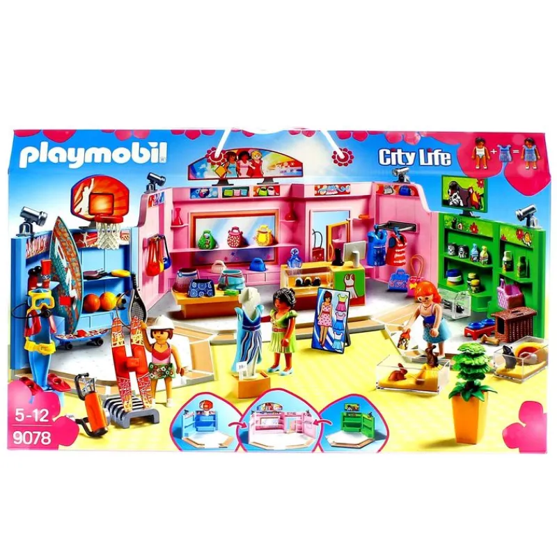 PLAYMOBIL City Life Paseo Comercial con 3 Tiendas- Playmobil