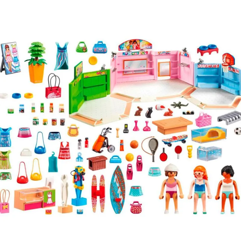PLAYMOBIL City Life Paseo Comercial con 3 Tiendas- Playmobil