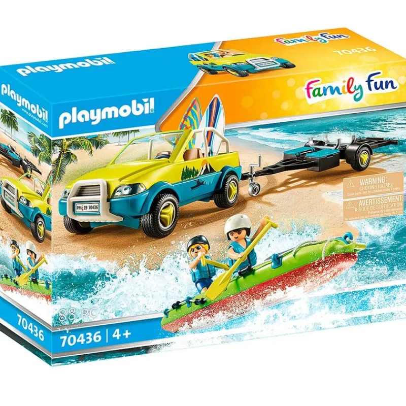 PLAYMOBIL Family Fun Coche de Playa con Canoa- Playmobil