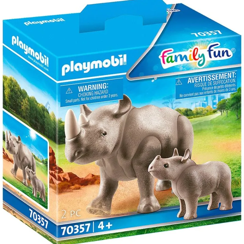 PLAYMOBIL Family Fun Rinoceronte con Bebé- Playmobil