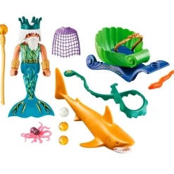 PLAYMOBIL Playmobil|Magic Rey del Mar con Carruaje Tiburón