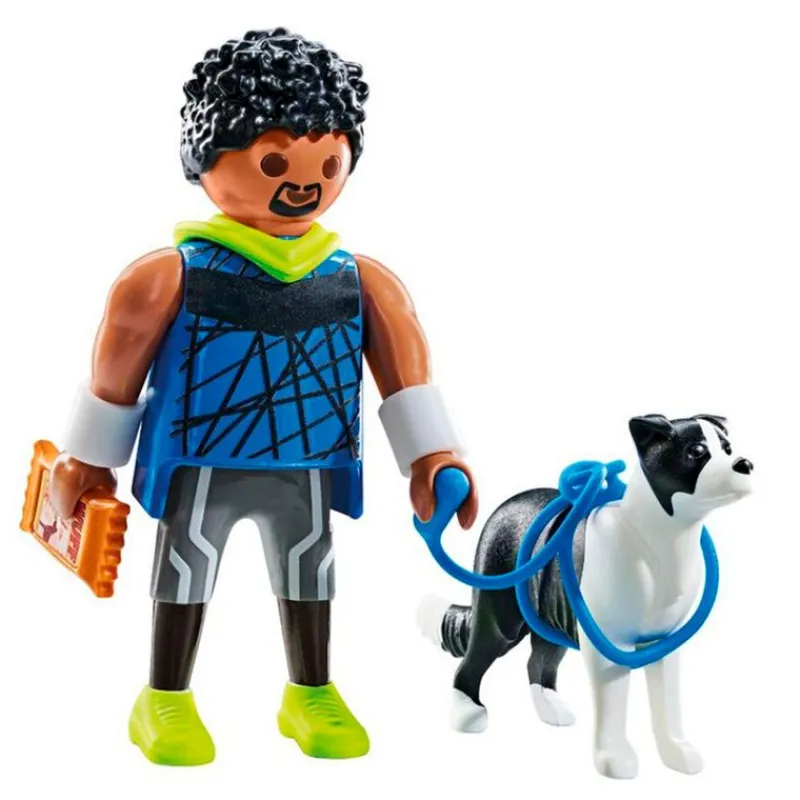 PLAYMOBIL My Life Corredor con Border Collie- Playmobil