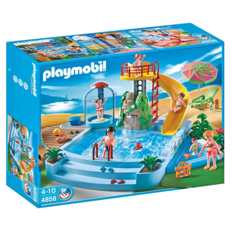 PLAYMOBIL Playmobil|Piscina con tobogan
