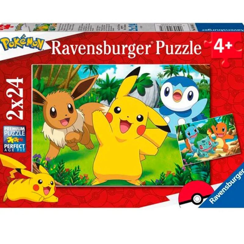 RAVENSBURGER Puzzles Y Construcciones|Pokémon Puzzle 2x24 Piezas