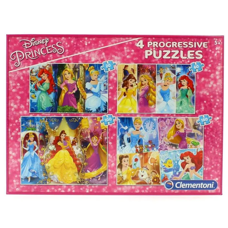 CLEMENTONI Puzzles Y Construcciones|Princesas Disney Conjunto Puzzles Progresivos