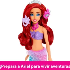 MATTEL Princesas Disney Muñeca Ariel con Tocador- Muñecas