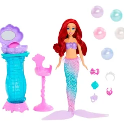 MATTEL Princesas Disney Muñeca Ariel con Tocador- Muñecas