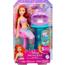 MATTEL Princesas Disney Muñeca Ariel con Tocador- Muñecas