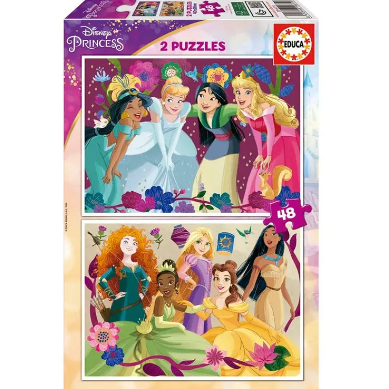 EDUCA Puzzles Y Construcciones|Princesas Disney Puzzles 2x48 Piezas