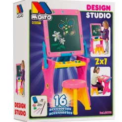 MOLTO Pupitre y Pizarra 2 en 1 Rosa- Escolar