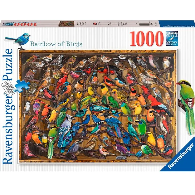 RAVENSBURGER Puzzles Y Construcciones|Puzzle Arcoíris de Pájaros 1000 piezas