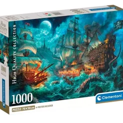 CLEMENTONI Puzzle Batalla Piratas 1000 Piezas- Puzzles Y Construcciones