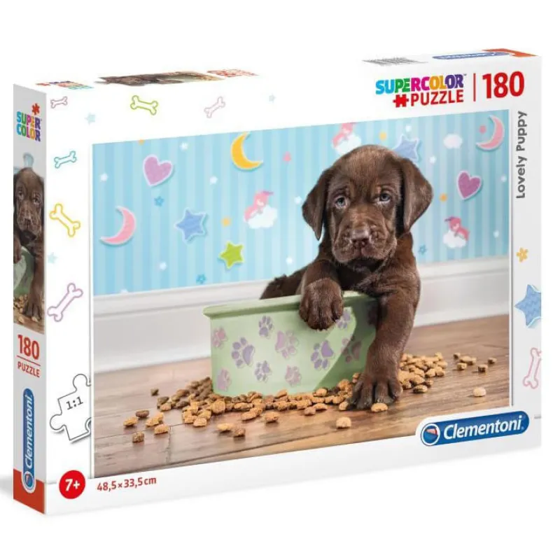 CLEMENTONI Puzzles Y Construcciones|Puzzle Cachorro de 180 Piezas