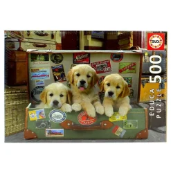 EDUCA Puzzle Cachorros en el Equipaje de 500 Piezas- Puzzles Y Construcciones