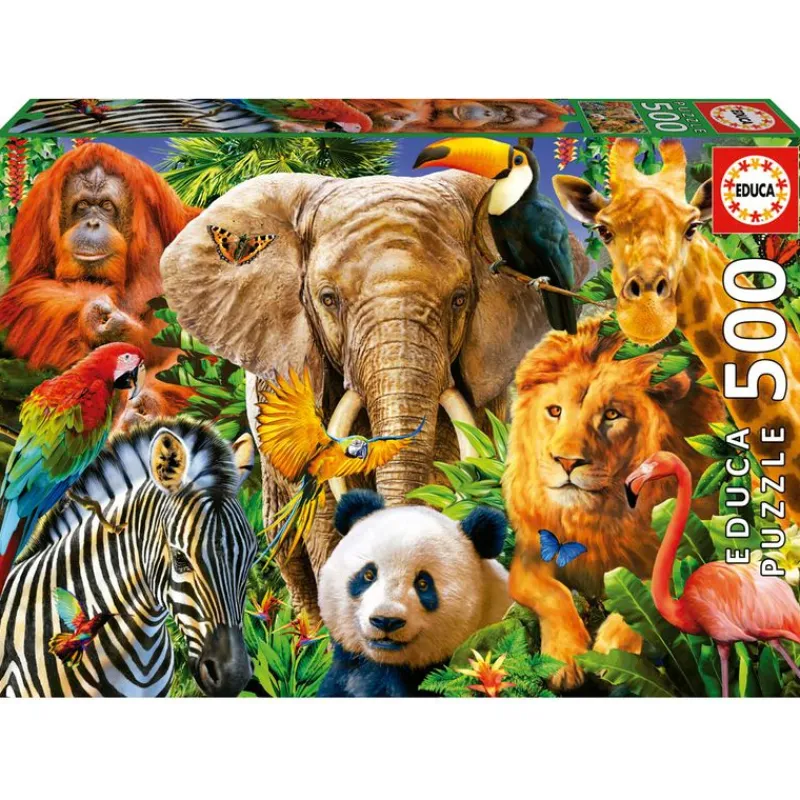EDUCA Puzzle Collage Animales 500 Piezas- Puzzles Y Construcciones