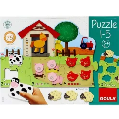 GOULA Puzzle Contar del 1 al 5- Puzzles Y Construcciones