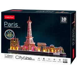 SELECCION DRIM Puzzle 3D City Line Skyline Paris LED- Puzzles Y Construcciones