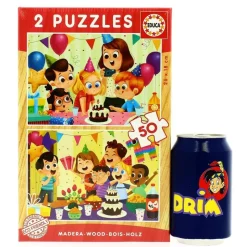 EDUCA Puzzle de Madera Fiesta de Cumpleaños 2x50 Piezas- Juegos De Madera