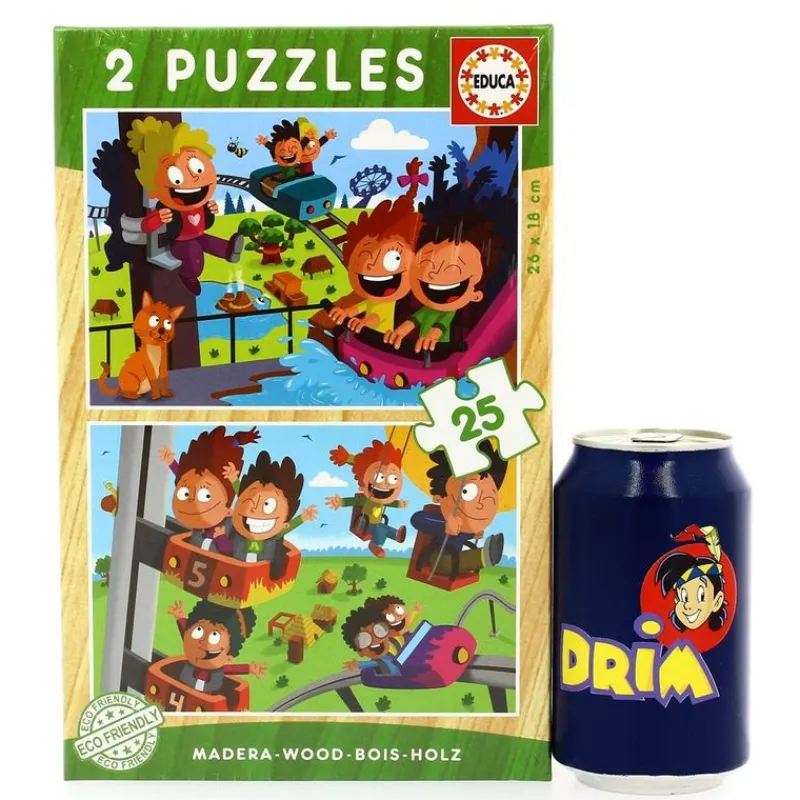 EDUCA Juegos De Madera|Puzzle de Madera Parque de Atracciones 2x25 Piezas