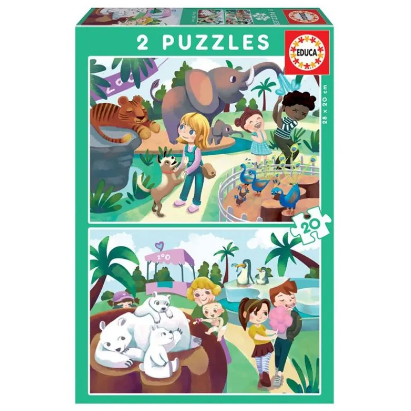 EDUCA Puzzle Doble Zoo- Puzzles Y Construcciones