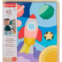 FISHER PRICE Puzzle Espacial de Madera con 42 Piezas- Juegos De Madera|Primera Infancia Y Preescolar