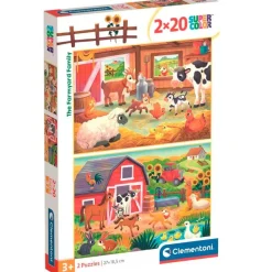 CLEMENTONI Puzzles Y Construcciones|Puzzle Familia Granja 2x20 Piezas