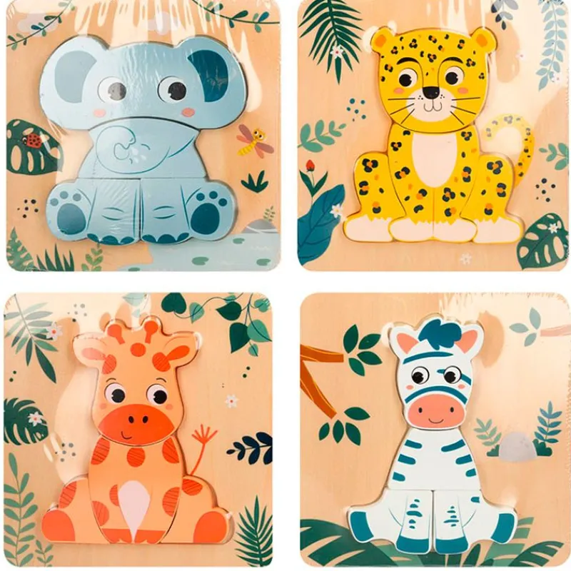 COLOR BABY Puzzle Madera 3D Animal Surtido- Juegos De Madera|Primera Infancia Y Preescolar