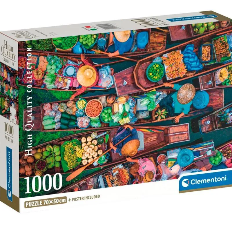 CLEMENTONI Puzzle Mercado Flotante 1000 Piezas- Puzzles Y Construcciones